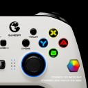 GameSir T4 Pro draadloze witte gamecontroller met gyroscoop, vibratie, RGB-achtergrondverlichting en ondersteuning voor meerdere platforms 3