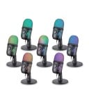 Gaming USB microfoon voor PC 16 x 9 cm zwarte condensatormicrofoon voor podcasts met LED-verlichting en hoofdtelefoonaansluiting met ruisonderdrukking 4