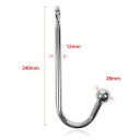 Gancho anal em aço inoxidável com bola na ponta para estimulação intensa, design elegante, superfície lisa, embalagem discreta 3