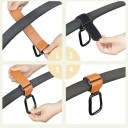 Gancho para carrinho com mosquetão 20 cm Suporte ajustável para saco Correia de compras para pega de carrinho 3