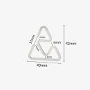 Gancho triangular em aço inoxidável para campismo 40 x 42 mm 8 g Gancho leve e resistente para equipamento de tenda, turismo, atividades ao ar livre, acessórios de mosquetão 5