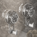 Ganchos de succión transparentes 2 piezas 9,8 x 5 x 4,5 cm Ganchos con efecto onda de agua Ganchos de baño extraíbles Ganchos de cocina para superficies lisas 3