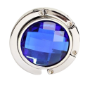 Ganchos dobráveis para bolsas de mesa 4,5 cm Gancho com pedra preciosa artificial Suporte elegante para bolsa Ganchos portáteis para mesa de café 8