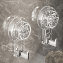 Ganci a ventosa trasparenti 2 pz 9,8 x 5 x 4,5 cm Ganci con effetto onde nell'acqua Ganci removibili per il bagno Ganci da cucina per superfici lisce 4