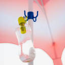 Gancio da appendere blu a 4 punte in plastica ABS per palo di ombrellone 25–37 mm Gancio per asciugamani borse accessori da spiaggia Campeggio Giardino 2