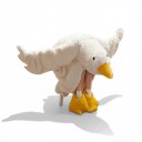 Gans Kostuum Lange Pluche Outfit met Kap Gele Snavel Knie-lengte Katoen en Polyester Wit Voor Carnaval Halloween en Thuis 3
