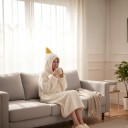 Gans Kostuum Lange Pluche Outfit met Kap Gele Snavel Knie-lengte Katoen en Polyester Wit Voor Carnaval Halloween en Thuis 6
