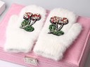 Gants d'hiver pour femmes avec des cerises J1201 3