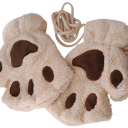 Gants de femme en tricot Taille universelle Peluche Polyester Gants d'hiver chauds avec motif de pattes de chat Gants doux et confortables 16