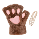 Gants de femme en tricot Taille universelle Peluche Polyester Gants d'hiver chauds avec motif de pattes de chat Gants doux 12
