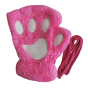 Gants de femme en tricot Taille universelle Peluche Polyester Gants d'hiver chauds avec motif de pattes de chat Gants doux 10