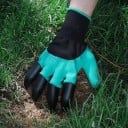 Gants de jardin avec 8 griffes pour ratisser Creuser Planter Désherber Semer Imperméables 25 x 15 x 3 cm 1 paire Verte 5