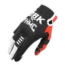 Gants de motocross à doigts complets avec impression blanche et pouce renforcé en noir avec des éléments rouges pour la conduite tout-terrain 1