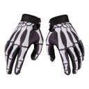 Gants de motocross avec impression de squelette de main en noir et blanc avec motif en relief sur la manchette pour vélo et conduite tout terrain 1