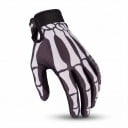 Gants de motocross avec impression de squelette de main en noir et blanc avec motif en relief sur la manchette pour vélo et conduite tout terrain 4