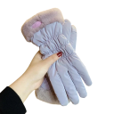 Gants de ski pour femmes taille universelle Gants d'hiver imperméables avec doublure en peluche pour le ski 6
