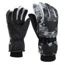 Gants de ski pour hommes motif noir et blanc Fonction tactile Taille universelle Gants de sport isolés Polyester Gants chauds et durables 1
