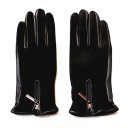 Gants en cuir pour femmes avec fermeture éclair 3