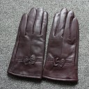 Gants en cuir pour femmes avec nœud 14