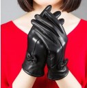 Gants en cuir pour femmes avec nœud 1