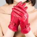 Gants en cuir pour femmes avec nœud 3