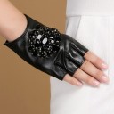 Gants en cuir pour femmes avec strass 1