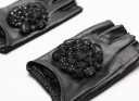 Gants en cuir pour femmes avec strass 2