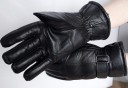 Gants en cuir pour hommes avec doublure en fourrure - Noirs 3