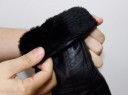 Gants en cuir pour hommes avec doublure en fourrure - Noirs 4
