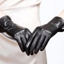 Gants en cuir véritable pour femmes J824 3