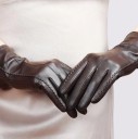 Gants en cuir véritable pour femmes J824 4