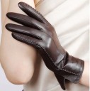 Gants en cuir véritable pour femmes J824 5