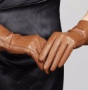 Gants en cuir véritable pour femmes J824 6