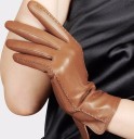 Gants en cuir véritable pour femmes J824 7