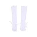 Gants en dentelle pour femmes sans doigts en nylon fins transparents respirants longs avec des nœuds, accessoire de soirée 5