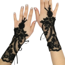 Gants en dentelle sans doigts pour femmes respirants 22×12 cm polyester noirs élégants gants pour occasions sociales et festives 2