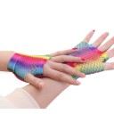Gants en résille arc-en-ciel pour femmes 4