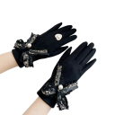 Gants en tricot pour femmes avec nœud taille universelle Gants d'hiver élégants en polyester et élasthanne pour femmes 3