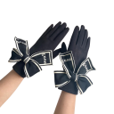 Gants en tricot pour femmes avec nœud taille universelle Gants d'hiver tactiles en polyester et élasthanne accessoire élégant 5