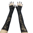 Gants longs en dentelle pour femmes sans doigts respirants 40 cm élasthanne polyester noirs élégants gants de main pour occasions sociales 3