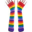 Gants longs rayés pour femmes 2