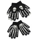 Gants noirs pour femmes avec des os 1