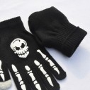 Gants noirs pour femmes avec des os 3