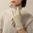 Gants tricotés pour femmes en polyester et acrylique Gants d'hiver chauds et tactiles Tricot doux et confortable Protection des mains par temps 1