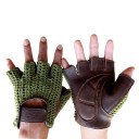 Gants tricotés pour hommes avec paume en cuir 5