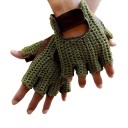 Gants tricotés pour hommes avec paume en cuir 2
