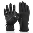 Gants unisexes imperméables pour le ski Gants d'hiver avec fonction tactile pour hommes et femmes Gants isolés pour l'hiver Gants de ski et de snowboard noir