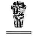 Garde-boue de vélo 27 x 15 cm Garde-boue avant et arrière universel Motif noir et blanc de crâne à rayures, protection contre la boue 1