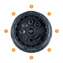 Garden Hose Gun Multi-Outlet 8 Spray Modes 19 x 15 cm Ribbed Handle with Lock Orange-Grey Lawn Watering 4