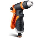 Garden Hose Spray Gun with Flow Control 130 x 180 mm TPR Handle Grey and Orange for Watering Lawns and Washing Cars 4